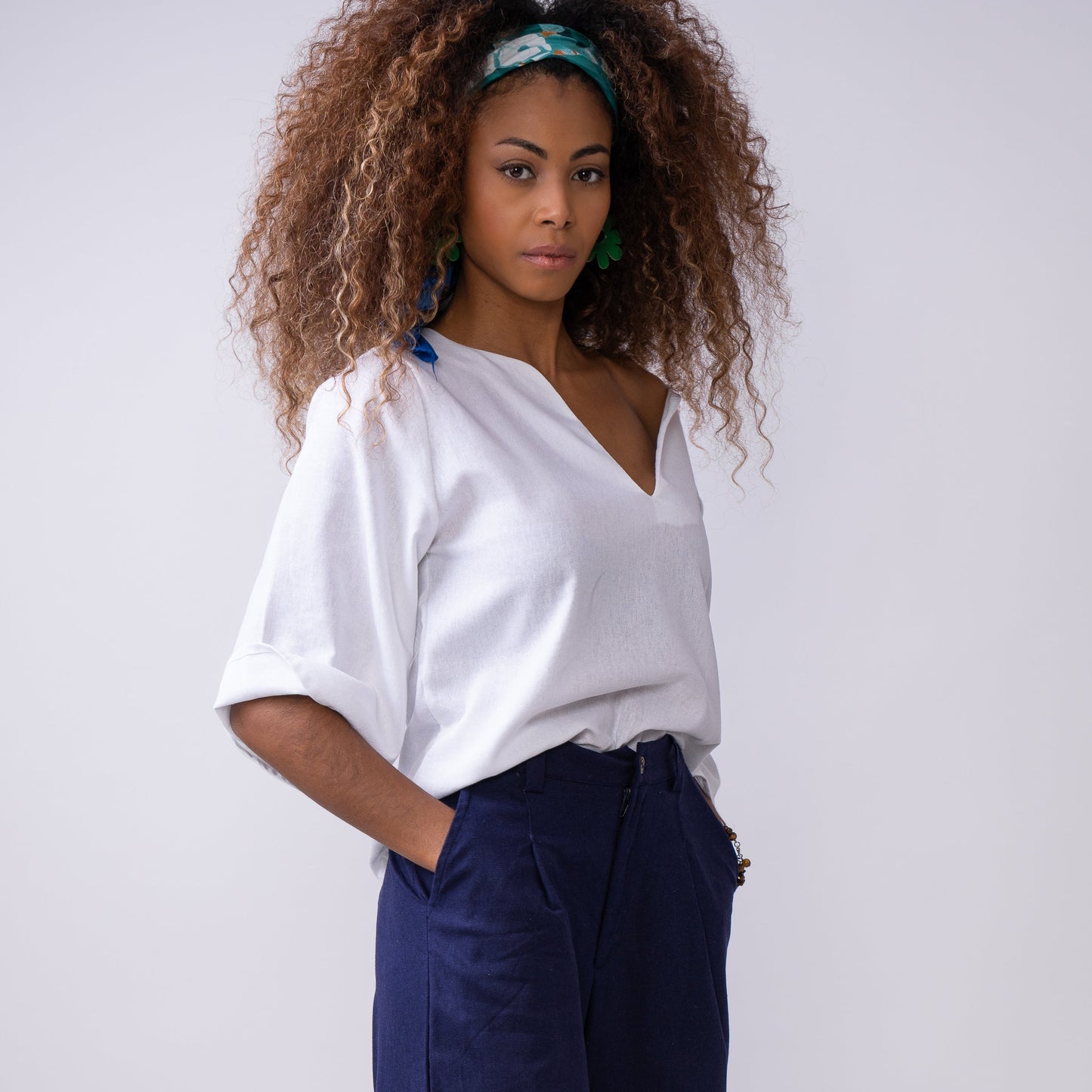 Camisa Manga Campana Blanca