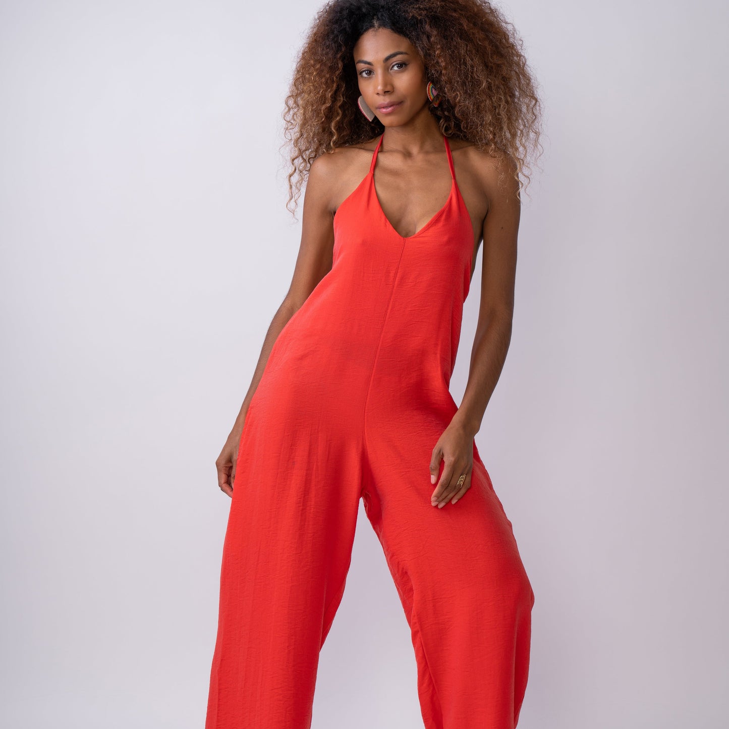 Jumpsuit Rojo Rayón
