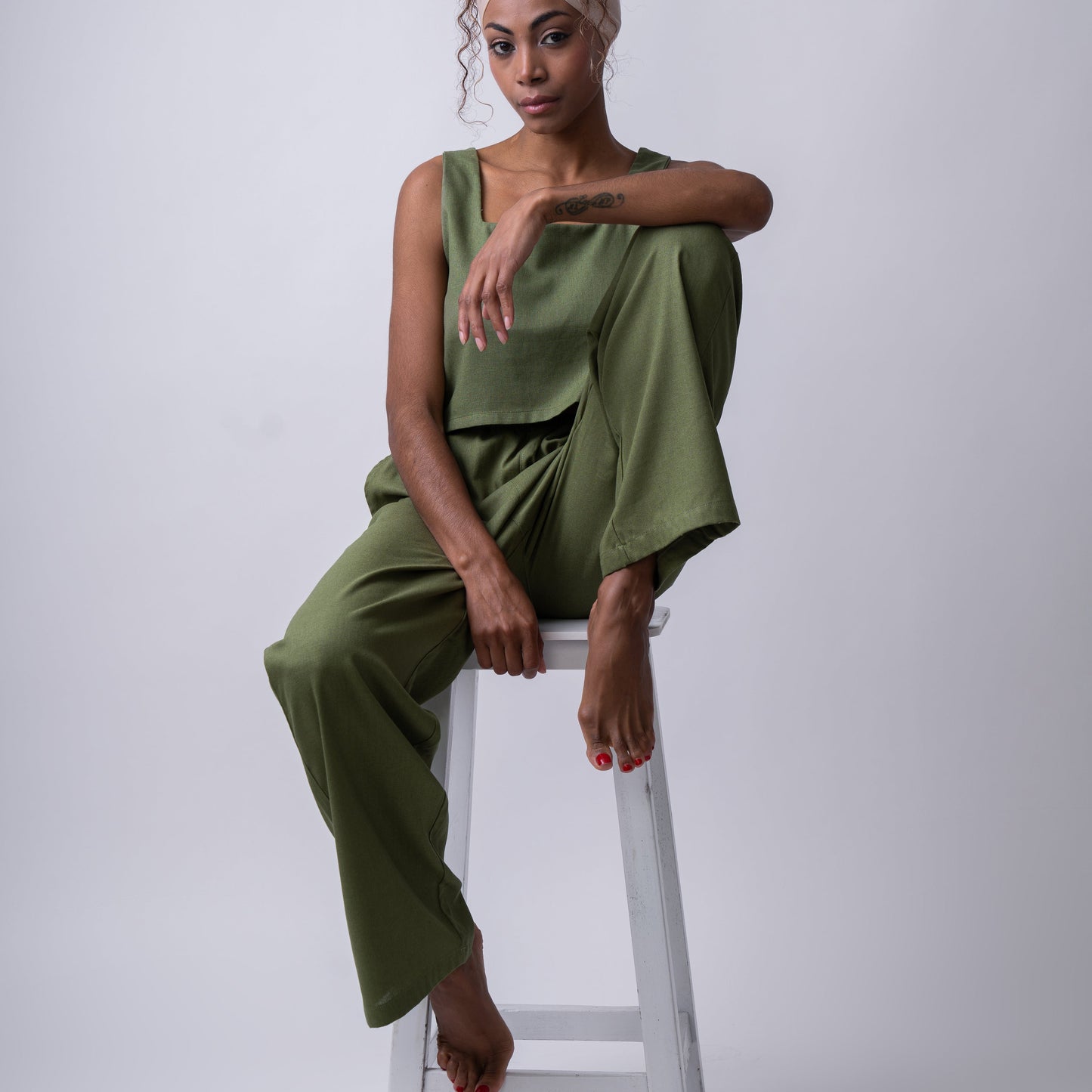 Pantalón Suelto Verde