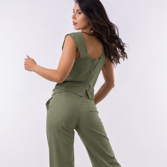 Croptop Botón (Verde)