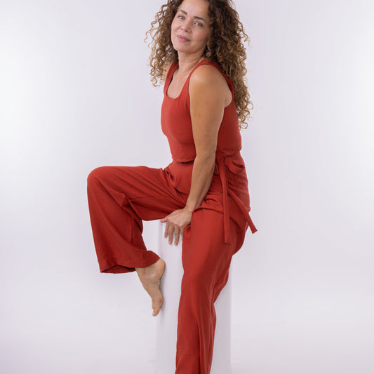 Set Americano Ladrillo (Croptop + Pantalón)