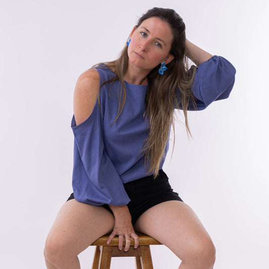 Blusa hombro (Azul)