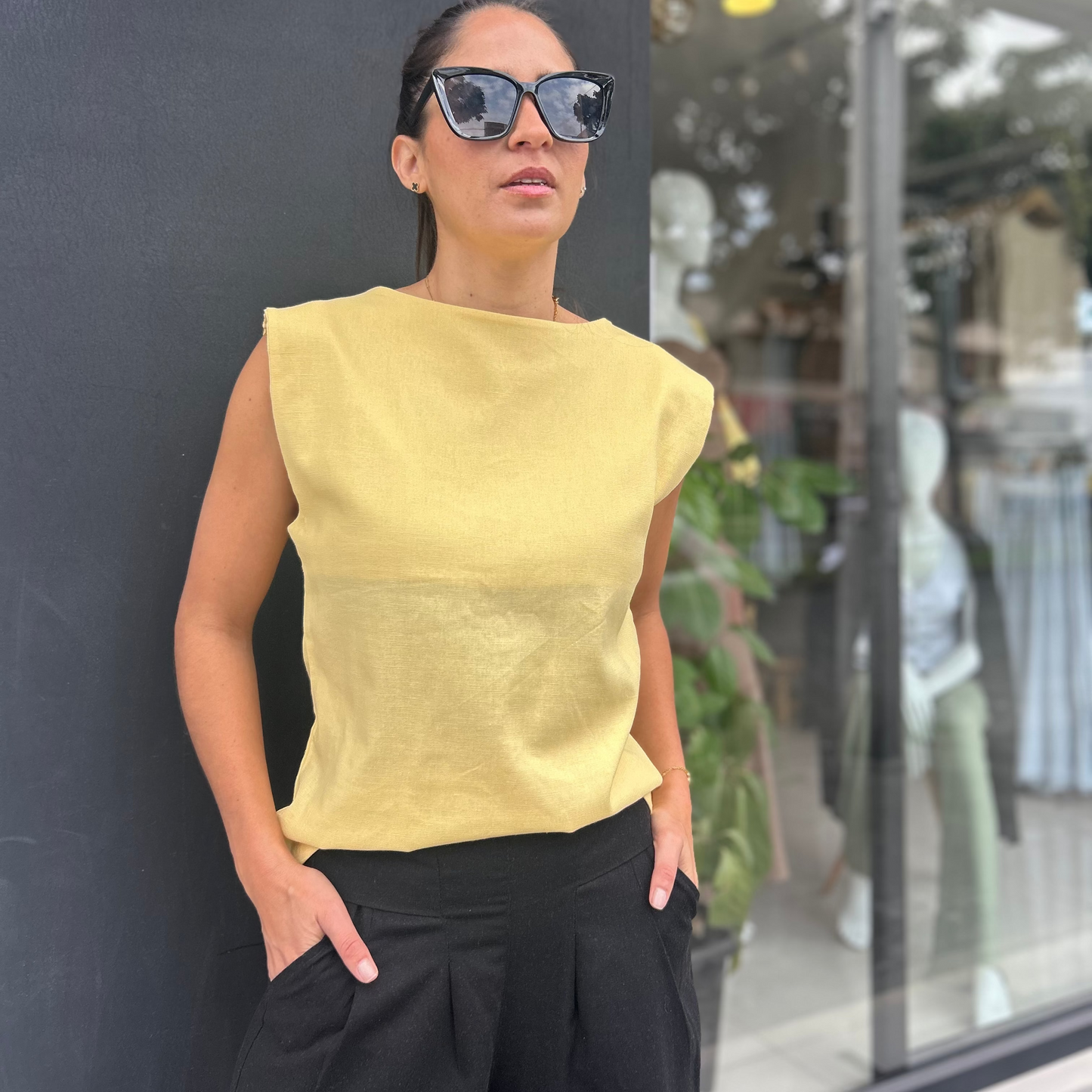 Blusa lazos Espalda (Lino + algodón)