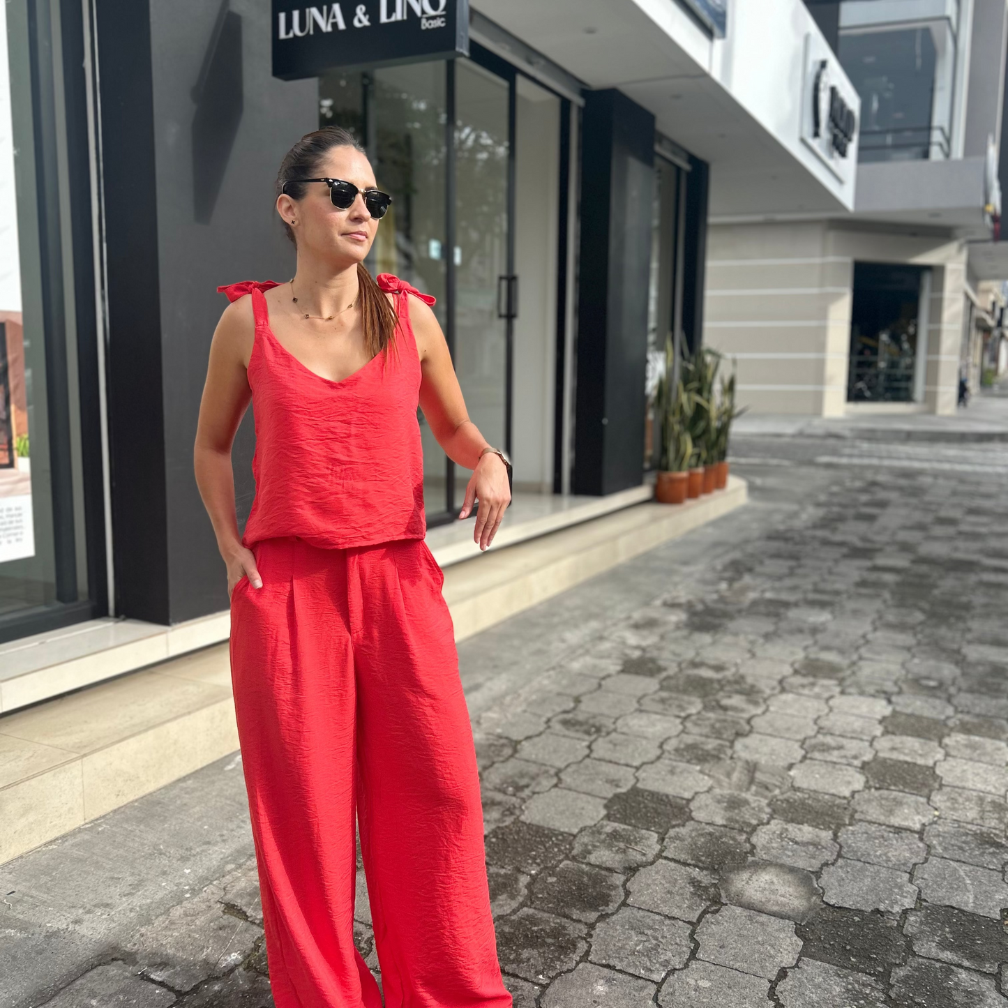 Set de 2 piezas – Blusa Lola y Pantalón en Rayón Natural