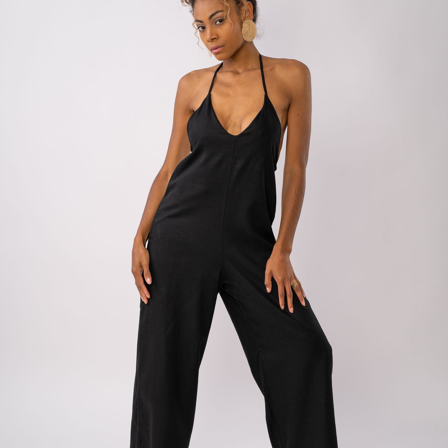 Jumpsuit Lino (negro y Habano)