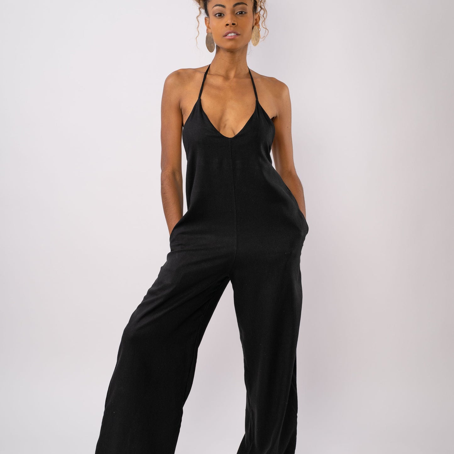 Jumpsuit Lino (negro y Habano)