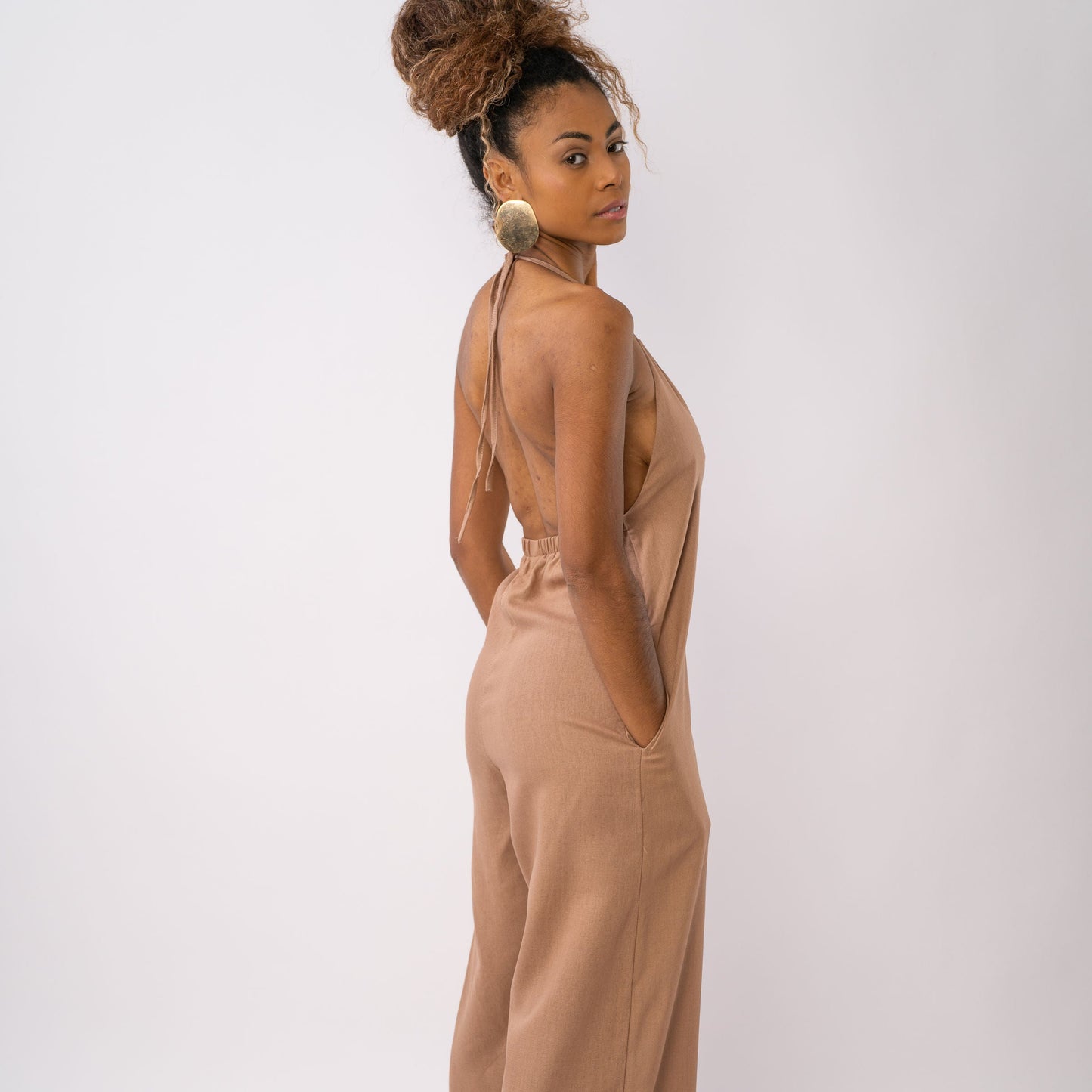 Jumpsuit Lino (negro y Habano)