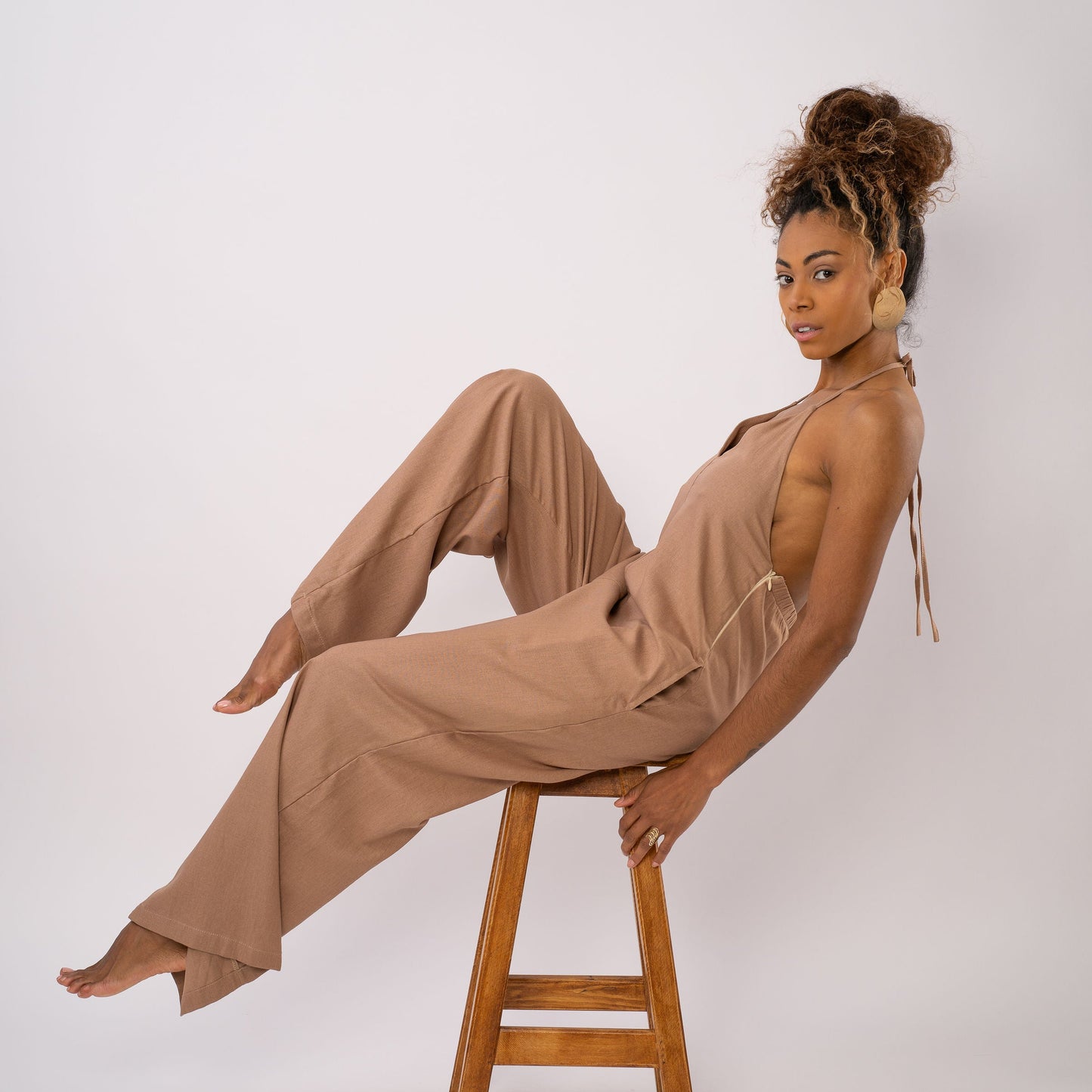 Jumpsuit Lino (negro y Habano)