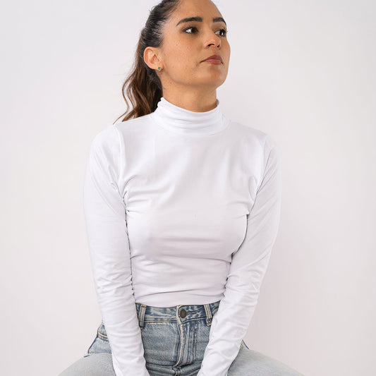 Buzo Cuello Tortuga Blanco