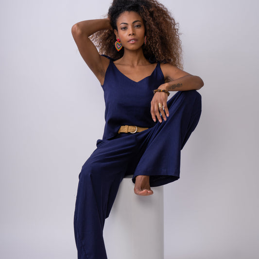 Set de 2 piezas de Lino - Azúl Marino