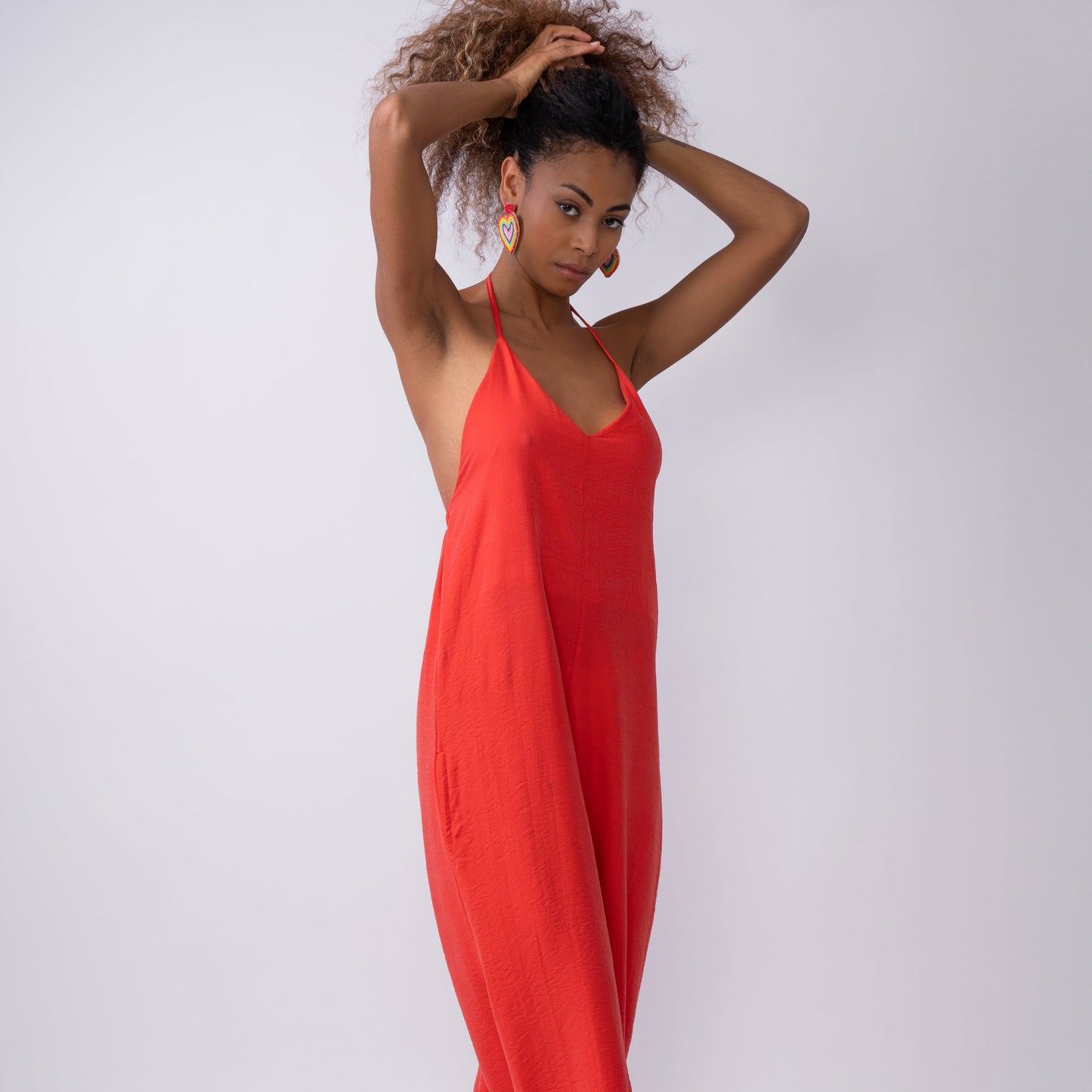 Jumpsuit Rojo Rayón