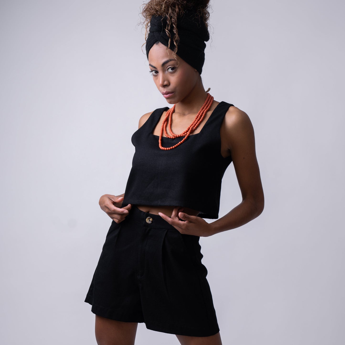 Short de Lino Negro