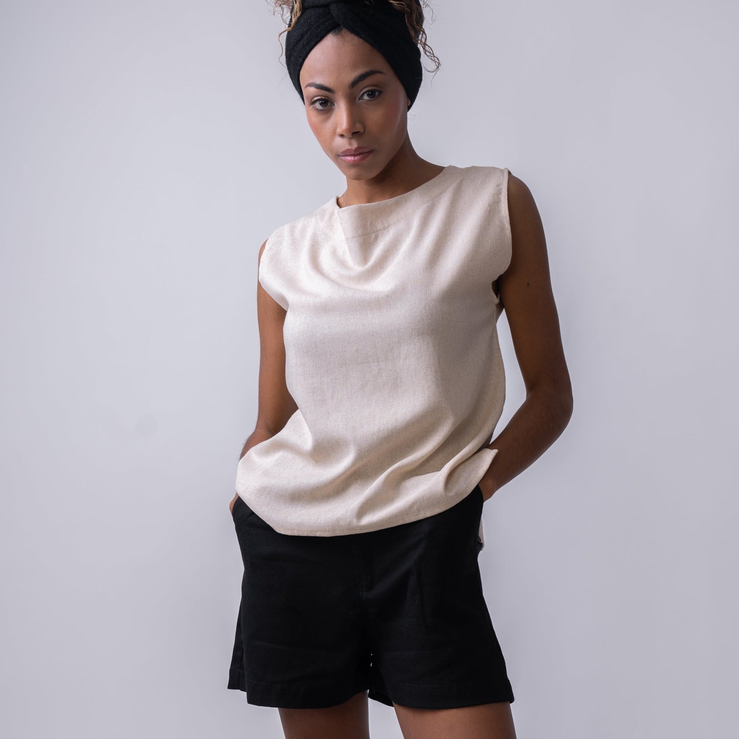 Short de Lino Negro