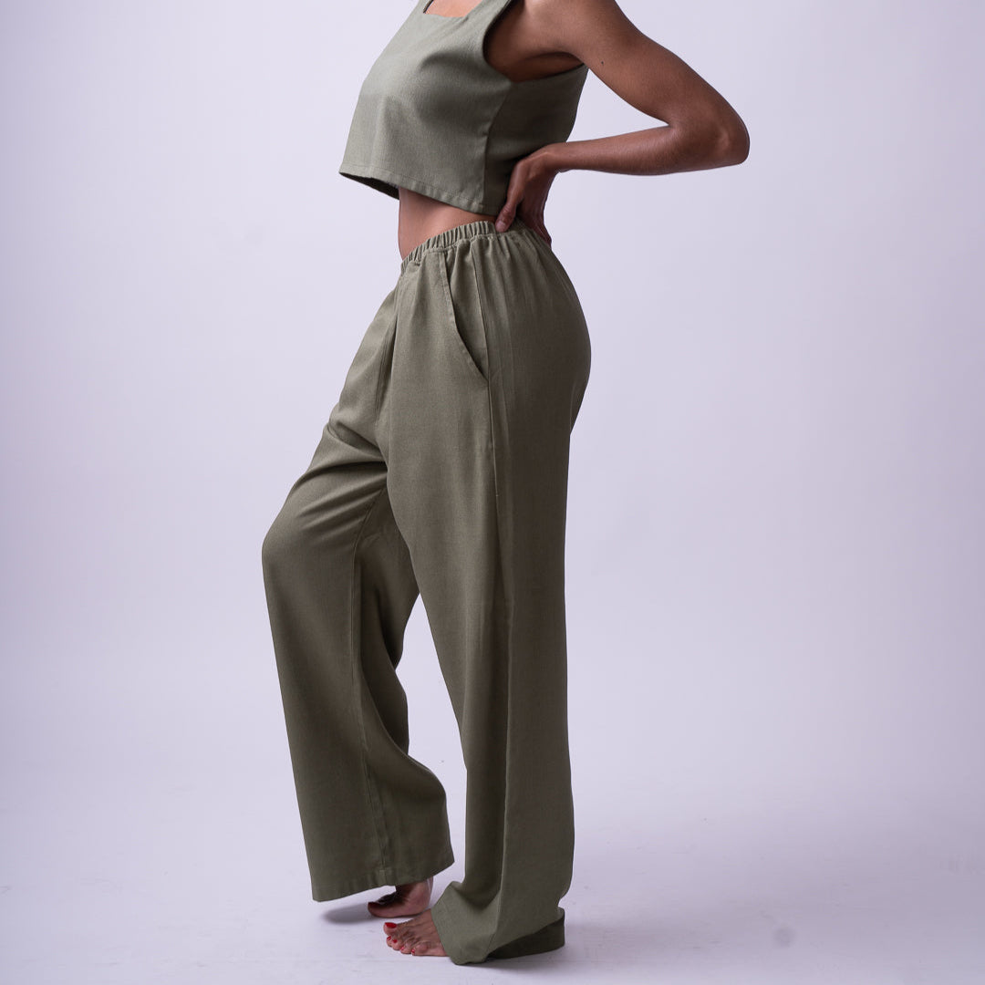 Pantalón Suelto Verde