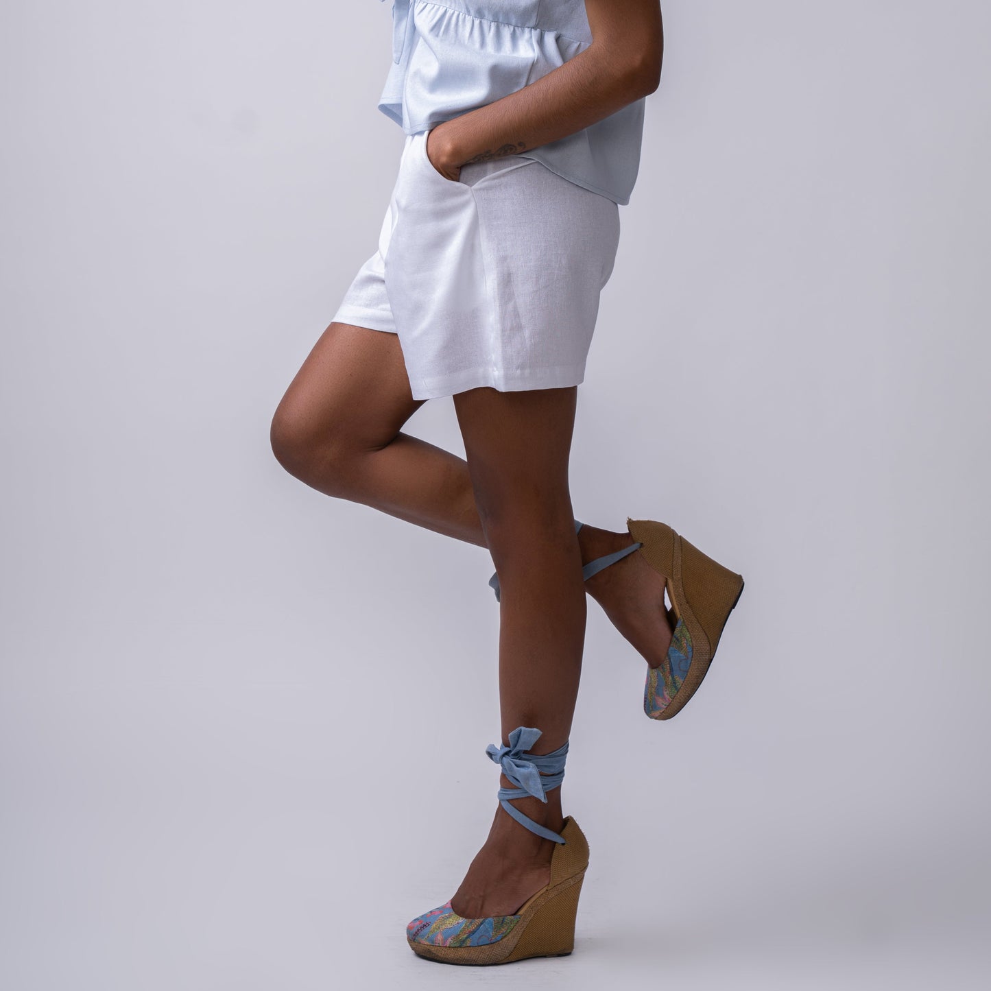 Short de Lino Blanco