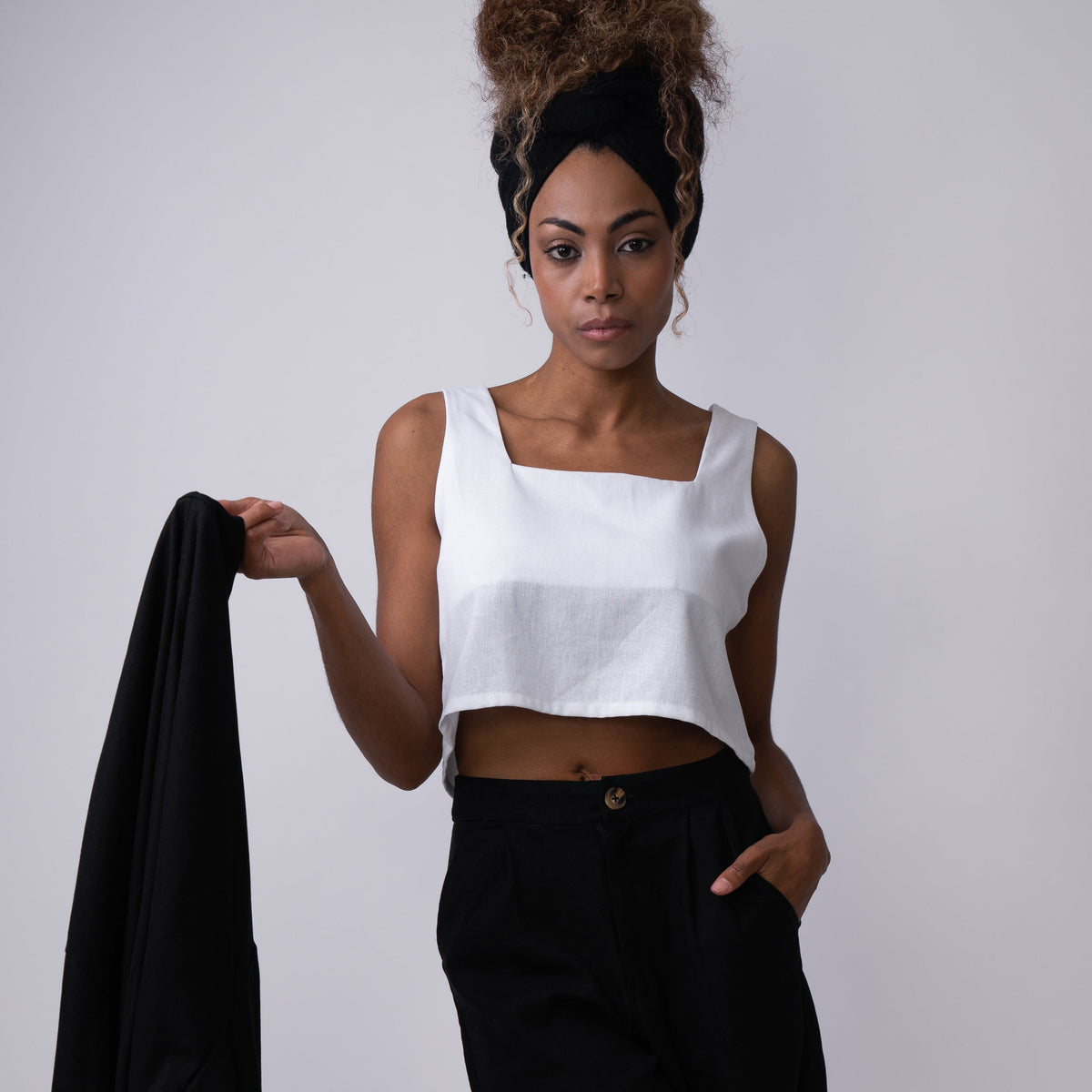 Crop top Lino (Blanco)