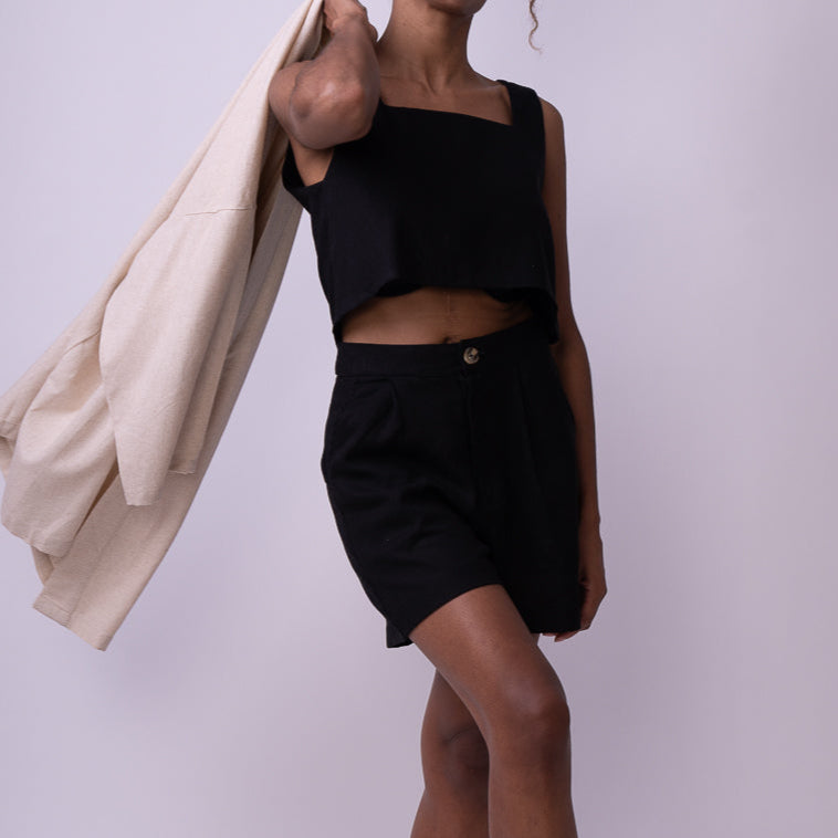Short de Lino Negro