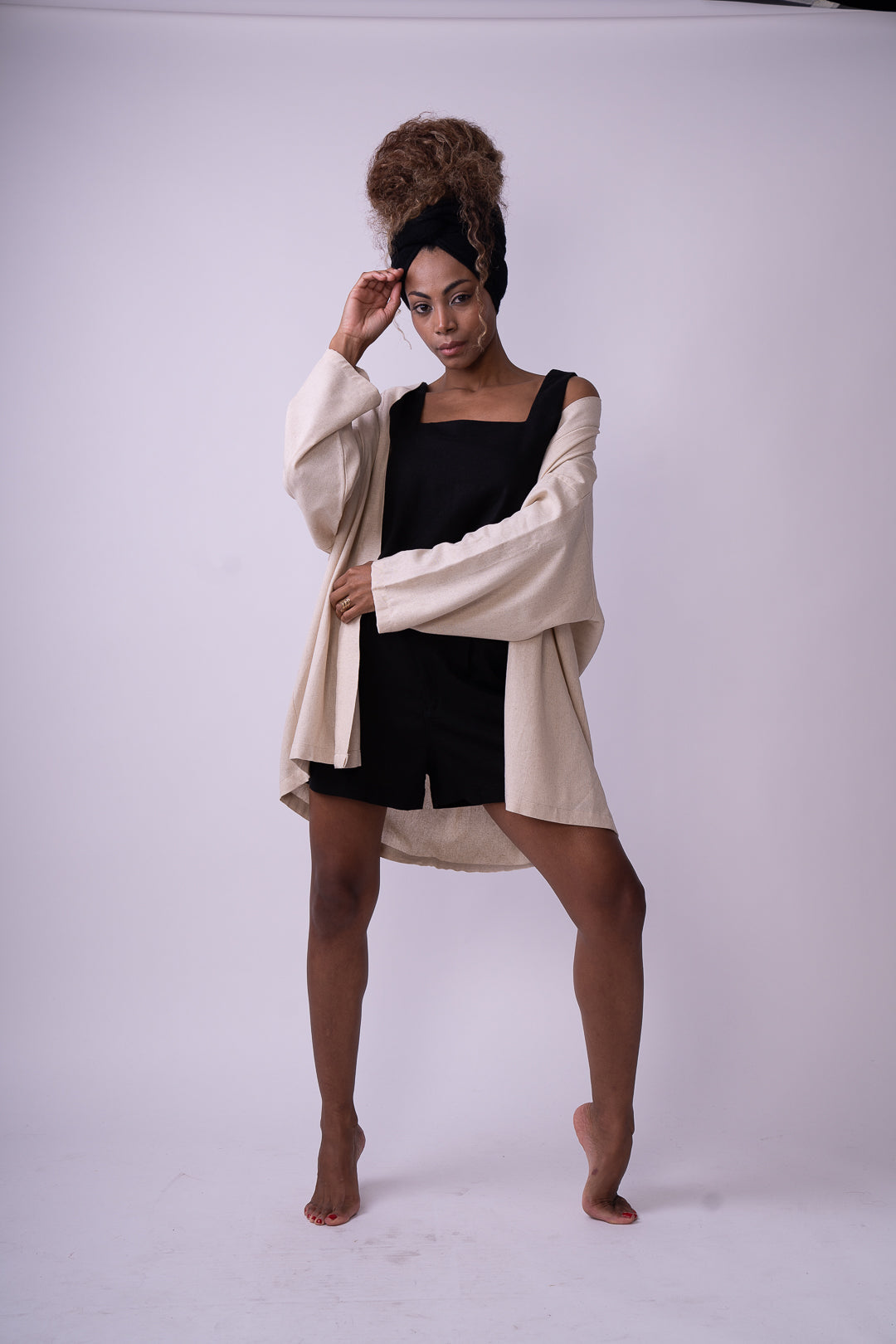 Short de Lino Negro