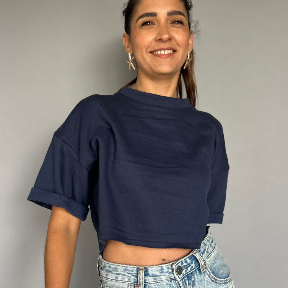 Crop Top Sport Manga Corta