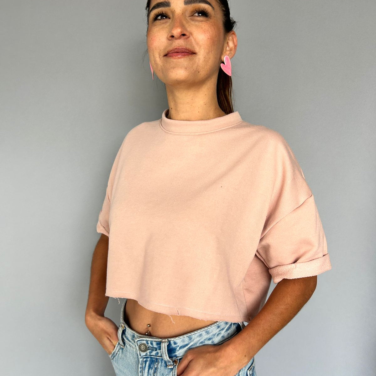 Crop Top Sport Manga Corta